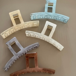 Lot de 5 pinces à cheveux élégantes en acrylique avec motif marbré en couleurs pastel
