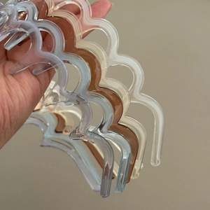 Lot de serre-têtes ondulés antidérapants en plastique translucide de couleurs variées