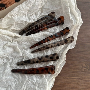 Women Leopard Tortoiseshell Print Duckbill Hair Clip PS Plastic Geometric Hairpins Large Side Bangs Clip Fashion Hair Accessories