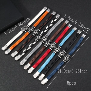 Tableau des tailles pour bracelets de football en cuir avec longueur 21cm et largeur 1cm