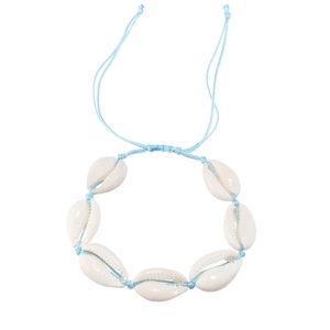 Handmade Bohemian Shell Bracelet Anklet For Women Beach Summer Wax Cord Woven Adjustable Fashion Shell Jewelry Gift