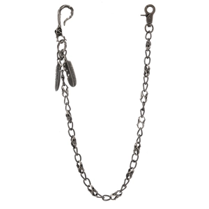 Men Vintage Hip Hop Skull Trousers Chain Alloy Metal Punk Gothic Waist Chain With Feather Pendants Biker Wallet Chain For Jeans