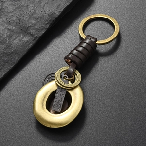 Vintage bronze cowboy hat leather keychain with engraved heart quote pendant for car accessories