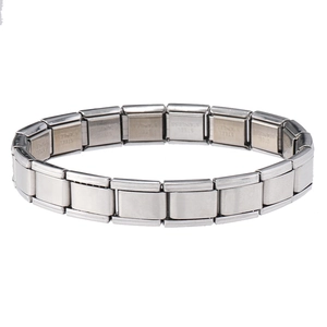Fashion Titanium Stainless Steel Italian Charm Bracelet Modular Link Stretch Watch Band Wristband For Men Minimalist Jewelry