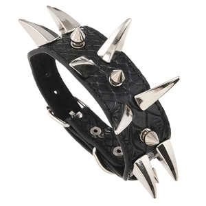 Pulsera Punk Rock con Pinchos para Hombre Ajustable Cuero de Vaca Aleación Pinchos Góticos Brazalete Joyería Biker Pulsera