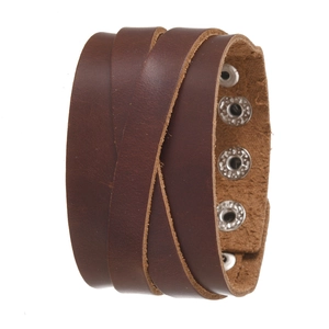 Punk Retro Rindsleder Armband Für Herren Breit Geflochten Legierung Druckknopf Armreif Rock Stil Personalisiert Schmuck