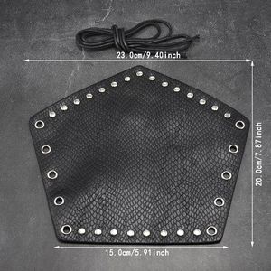 Adjustable faux leather arm guard with rivets and lacing for cycling and motorcycling