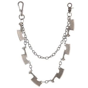 Double Layer Pant Chain With Cleaver Knife Pendants Punk Gothic Hip Hop Alloy Iron Jean Chain For Men Women Jewelry Gift