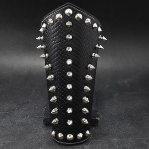 Punk Rivet Bracer PU Leather Spike Studded Arm Guard Biker Riding Gothic Rock Style Men Jewelry Wristband