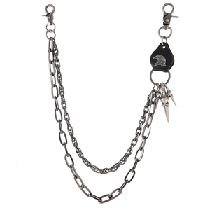 Punk Hip Hop Double Layer Pants Chain Metal Waist Chain Leather Eagle Head Decor Rock Biker Wallet Chain For Men Women