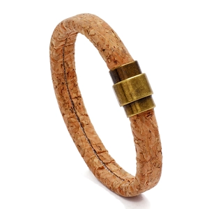 Bracelet en Cuir Vintage pour Homme Avec Fermoir Magnétique en Alliage Brun Rétro Bijoux Géométriques Minimalistes