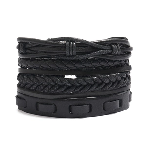 Vintage Multilayer Woven Leather Bracelet For Men Women Retro Handmade Punk Cowhide Cord Wristband Fashion Jewelry Accessory