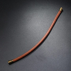 Minimalist brown leather cord bracelet for men and women with antique bronze magnetic clasp