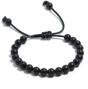 Handmade Adjustable Wooden Beaded Bracelet For Men Women Minimalist Retro Wood Bead Cord Bracelet Ethnic Style Jewelry Gift