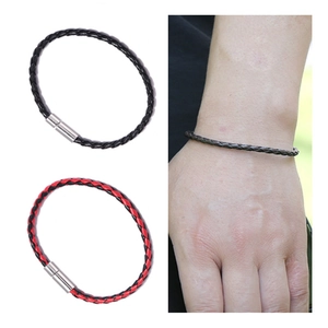 Bracelet Minimaliste en Cordon de Cuir Tressé à la Main Avec Fermoir Magnétique en Cuivre Bijoux Unisexe Cadeau