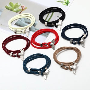 Bracciali nautici a coda di balena intrecciati a mano per coppie in sette colori