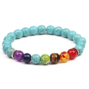 Natural Stone 7 Chakra Healing Bracelet Yoga Energy Bead Bracelet For Women Men Vintage Boho Ethnic Handmade Jewelry