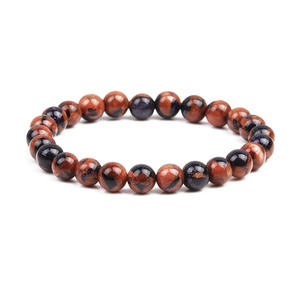 8mm Goldstone and Blue Sandstone beaded bracelet for men with shimmering mineral stones