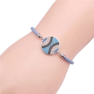 Fashionable adjustable evil eye bracelet with copper micro-set crystals for women