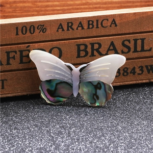Vintage butterfly brooch with natural abalone shell and mother of pearl inlay