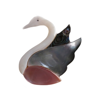 Élégante Broche Cygne en Coquille d'Abalone Pour Femmes Forme Animale en Nacre Iridescente Accessoires de Bijoux de Robe