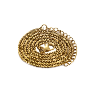 Minimalist 18K gold plated stainless steel Chopin chain necklace with lobster clasp