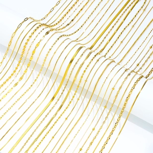 Various 18k gold plated stainless steel chains including snake and twist chain styles