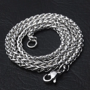 Collier Chaîne en Acier Inoxydable Unisexe Poli Chaîne Épi Accessoire de Bijoux DIY pour Hommes Femmes Bijoux