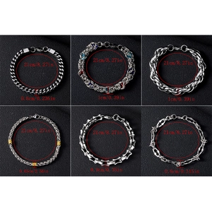 Collezione di bracciali punk da uomo in acciaio inossidabile da 21 cm, stile cubano