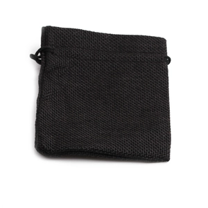 Pochon en lin noir avec cordon de serrage en tissu tissé pour bijoux et cadeaux