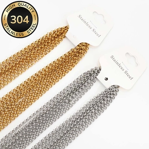 304 Stainless Steel Necklace Chains With Lobster Clasp Durable Rolo Round Artificial Pearl Chain For Women Men DIY Jewelry Making