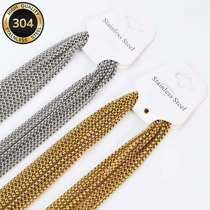 304 Stainless Steel Box Chain Necklaces With Lobster Clasps Durable Simple Classic Jewelry Making DIY Chain Links For Unisex