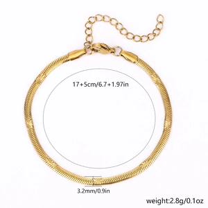 Golden snake chain bracelet with lobster clasp and 3.2mm width for DIY jewelry making