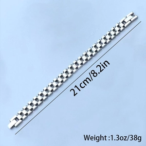 Bracelet chaîne en acier inoxydable argenté style bracelet de montre 21cm pour femme