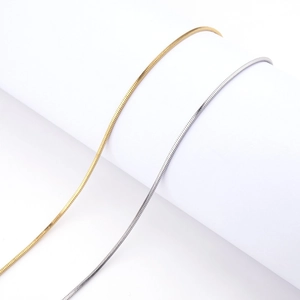 Minimalist square snake bone chains in gold and silver steel for men and women