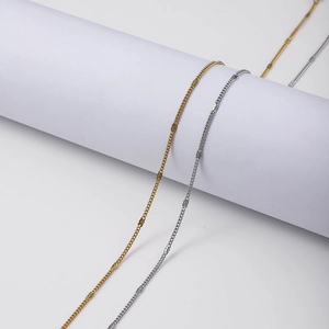 Stainless Steel Curb Chain With Flattened Rectangular Sequins Gold Silver Plated DIY Jewelry Making Necklace Accessories