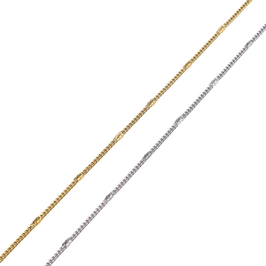 Minimalist stainless steel curb chain necklaces in gold and silver with oval sequin accents