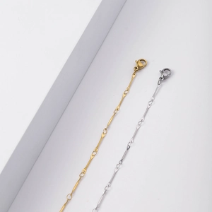 Minimalistisch Edelstahl Stabkette Halskette Für Damen Gold Silber Überzogen Nische Mode Verstellbar Lange Stab Glied Schmuck