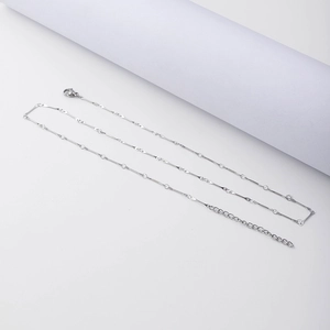 Detailansicht der silbernen Edelstahl-Gliederkette mit verstellbarem Karabinerverschluss