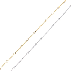 Minimalistische 18k vergoldete Edelstahl-Stabkette Halskette in Gold und Silber