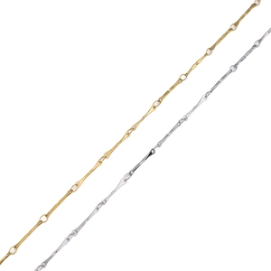 Colliers à maillons bâtons minimalistes en acier inoxydable en finitions or et argent