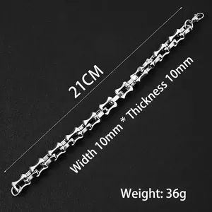 Herren Punk Getriebe Keel Armband aus Titanstahl, 21cm Vintage Industrie Gliederkette