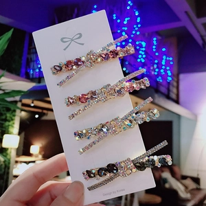 Set di quattro fermagli per capelli con strass a forma di X in stile coreano da donna