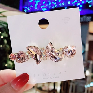 Korean Style 3D Butterfly Rhinestone Hair Clip Elegant Crystal Wing Side Clip For Women Fashion Daily Party Hair Accessories