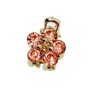 Mini gold flower hair claw clip with pink crystals for elegant styling and bangs