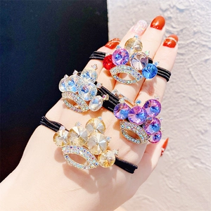 Elegante Elastico per Capelli a Corona in Lega con Strass Alta Elasticità Forma di Corona per Donna Festa Gioielli Quotidiani
