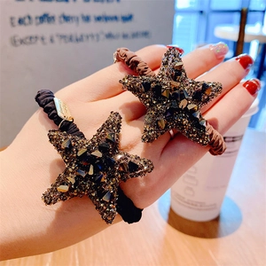 Elastici per capelli con stelle di strass nero e marrone per uno stile elegante