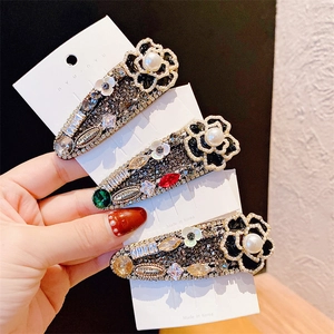 Pince à Cheveux Camélia Strass Baroque Vintage Avec Künstliche Perles Élégante Pince BB Style Coréen Accessoires Cheveux Fleurs Pour Femmes