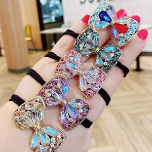 Élastique À Cheveux De Style Coréen Élégant Avec Nœud En Strass Étincelant Bande Élastique Anneau De Cheveux Doux Pour Accessoires Cheveux Femme