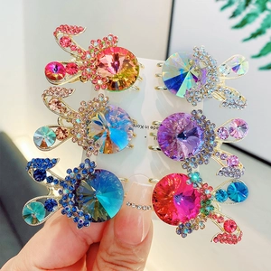 Korean Style Alloy Rhinestone Bunny Hair Clip Elegant Crystal Rabbit Mini Hair Claw For Women Girls Daily Hair Accessories